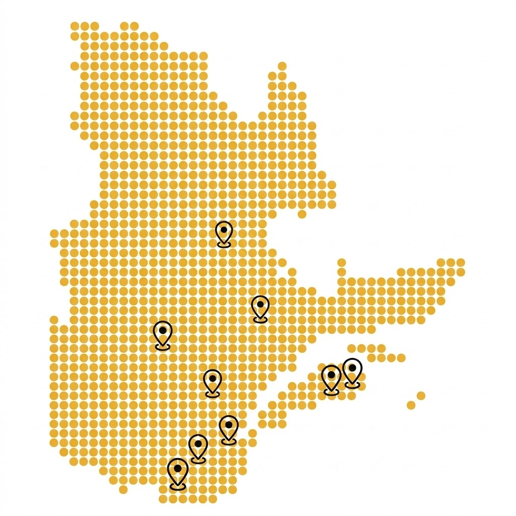 Map of Quebec Service Areas